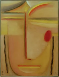 Tête abstraite : Or et rose